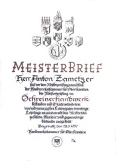 Meisterbrief von Anton Zametzer